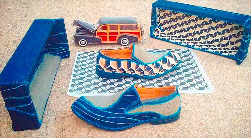 Textilemann SUZUKI CUBE - Reimagined Patchwork Leather Oxfords