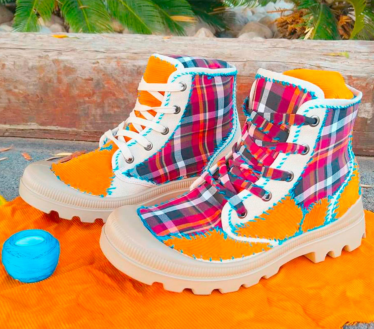 Raheli - Textilemann Upcycled Palladium Boots