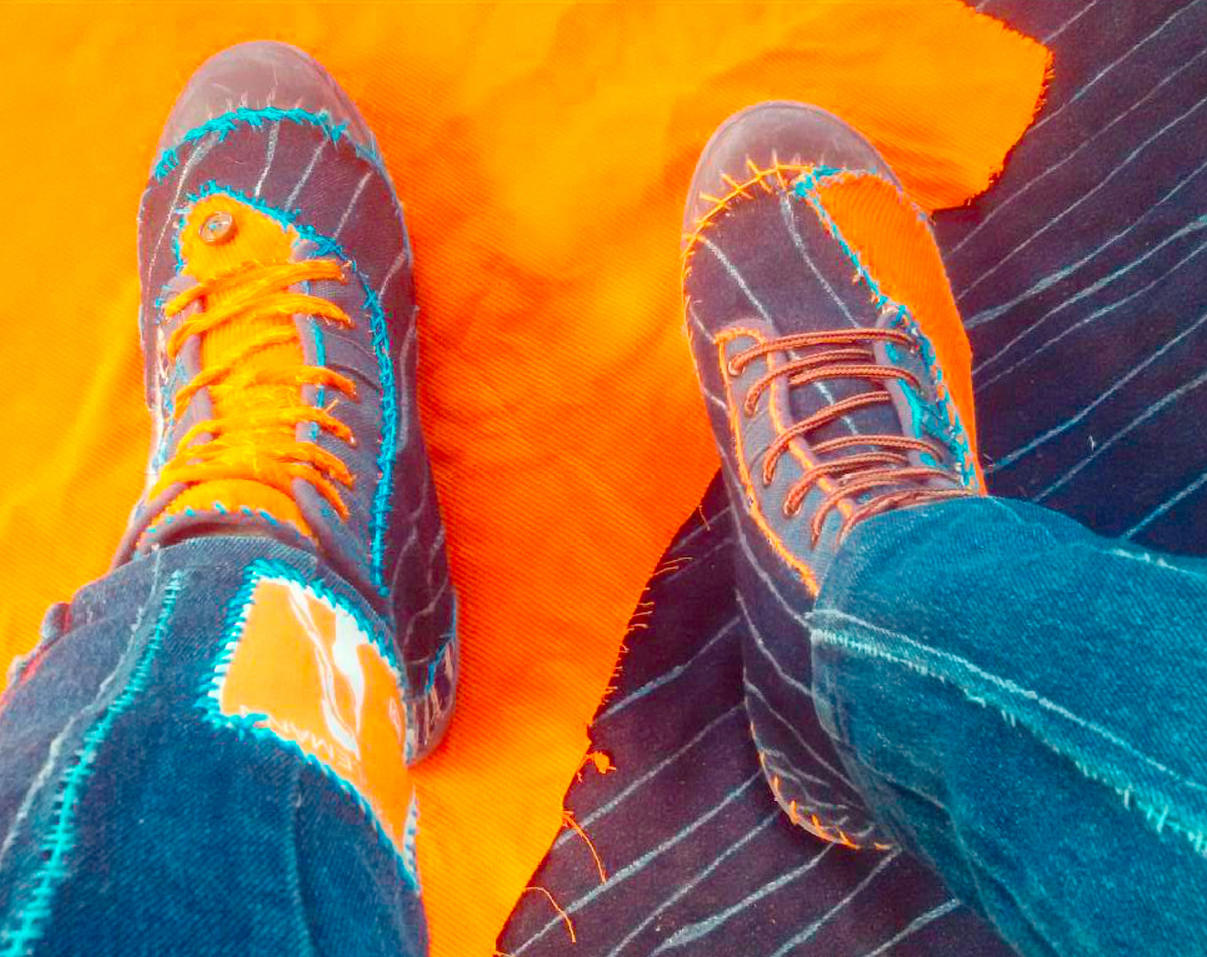 Just Another Brick - Textilemann Upcycled Palladium Boots