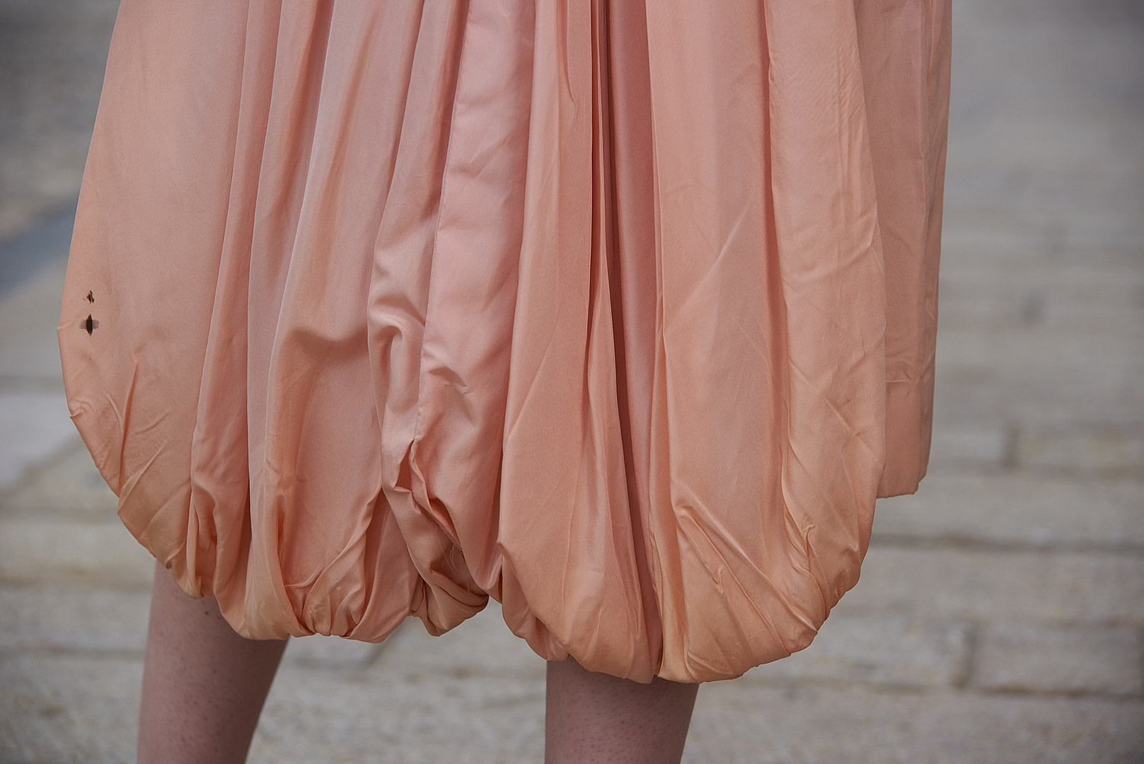 Peach Balloon Hem Dress (1890s) - Image 5