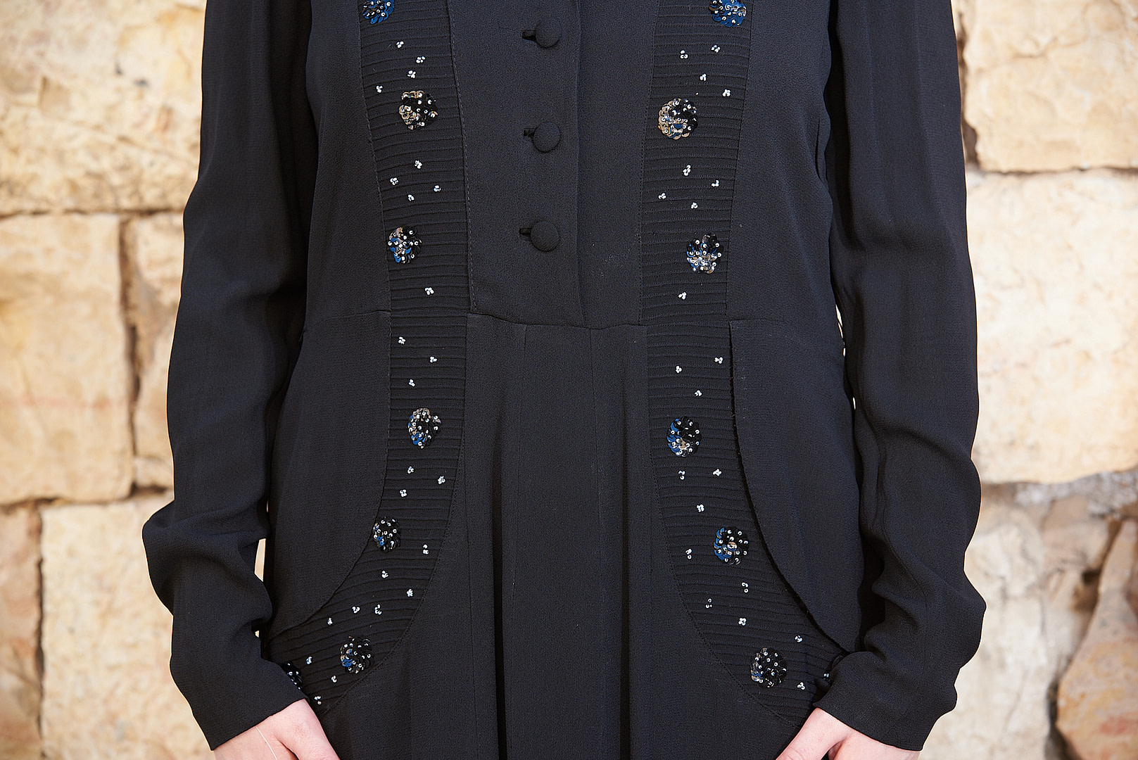 Authentic Black Chanel Dress 1950s Label - Image 5