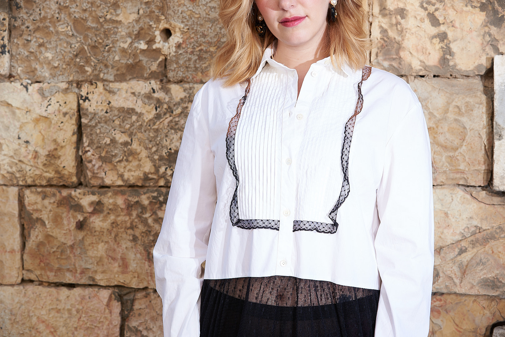 White & Black Valentino Shirt Top with Leggings - Image 12