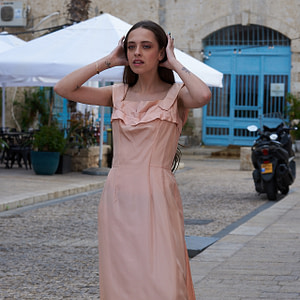 Peach Balloon Hem Dress (1890s)