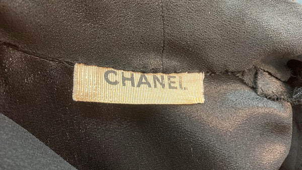 Authentic Black Chanel Dress 1950s Label - Image 3