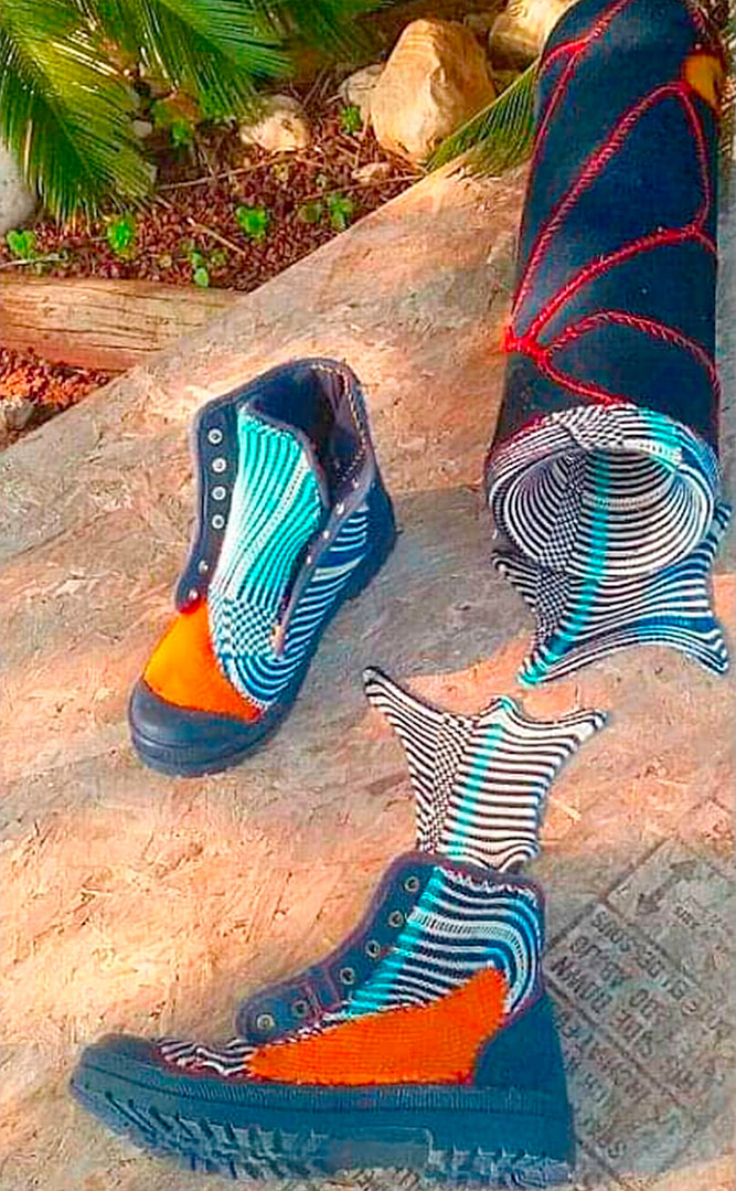 Jeans Deploy - Textilemann Upcycled Palladium Boots - Image 3