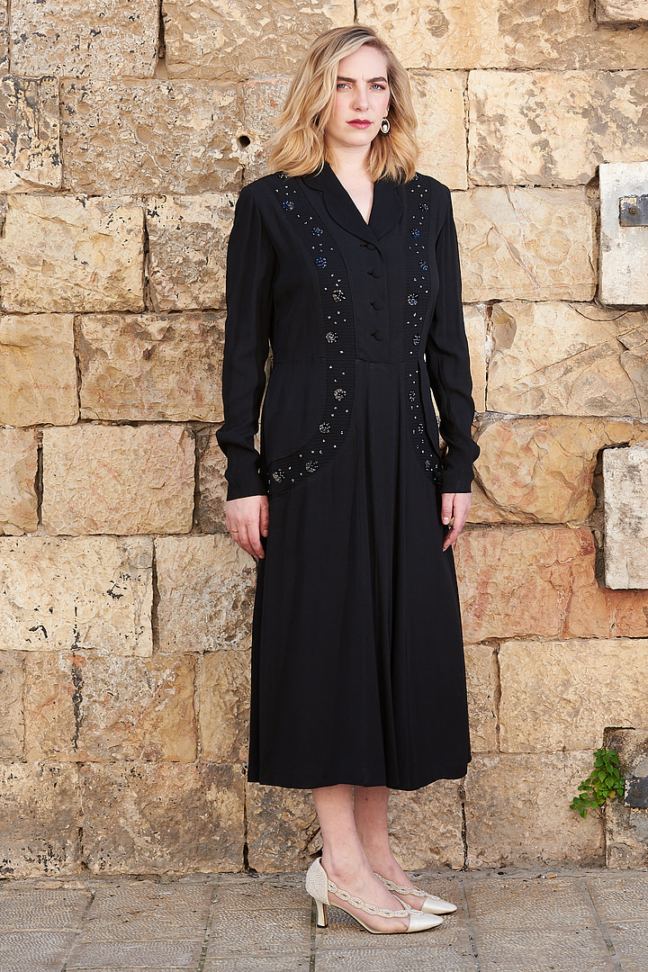 Authentic Black Chanel Dress 1950s Label - Image 11