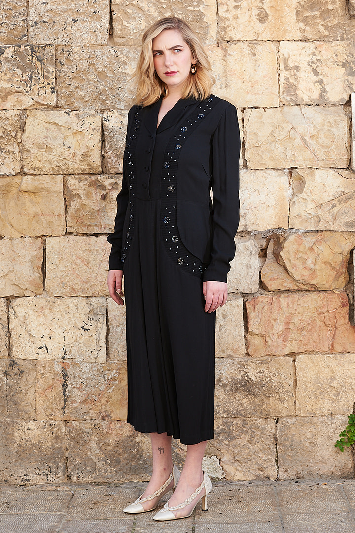Authentic Black Chanel Dress 1950s Label - Image 9