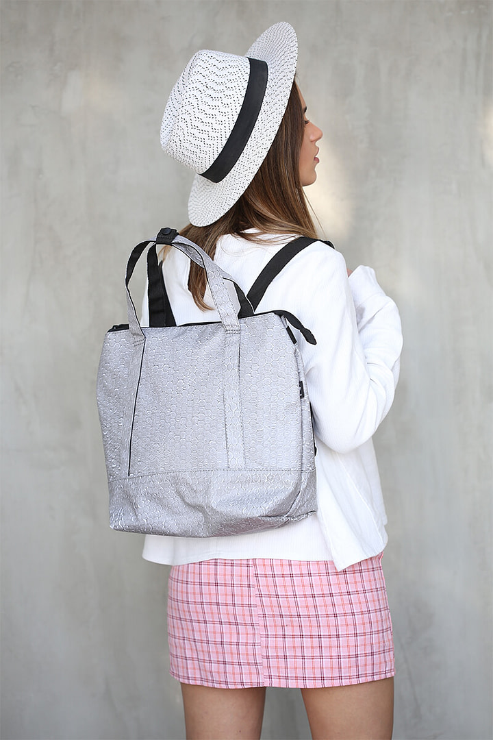Light Grey RE-Bubbles Backpack & Handbag