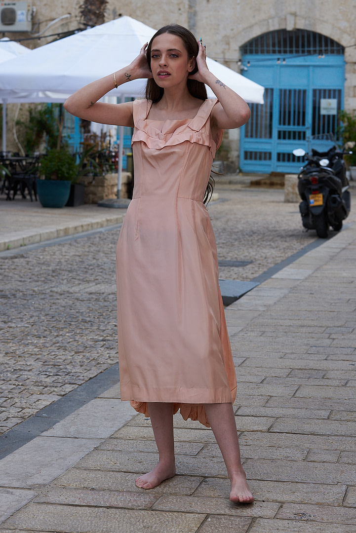 Peach Balloon Hem Dress (1890s)