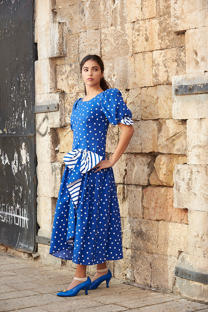 Blue Aintree Boat Neck Swing Dress - Image 10