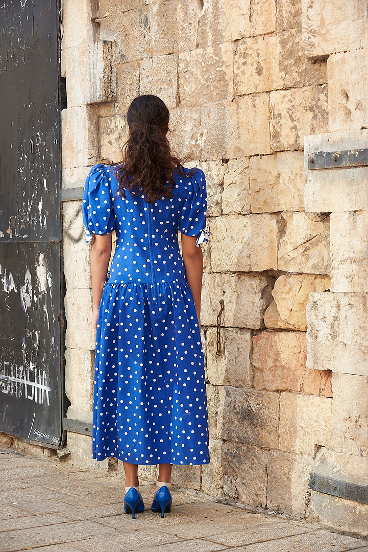 Blue Aintree Boat Neck Swing Dress - Image 9