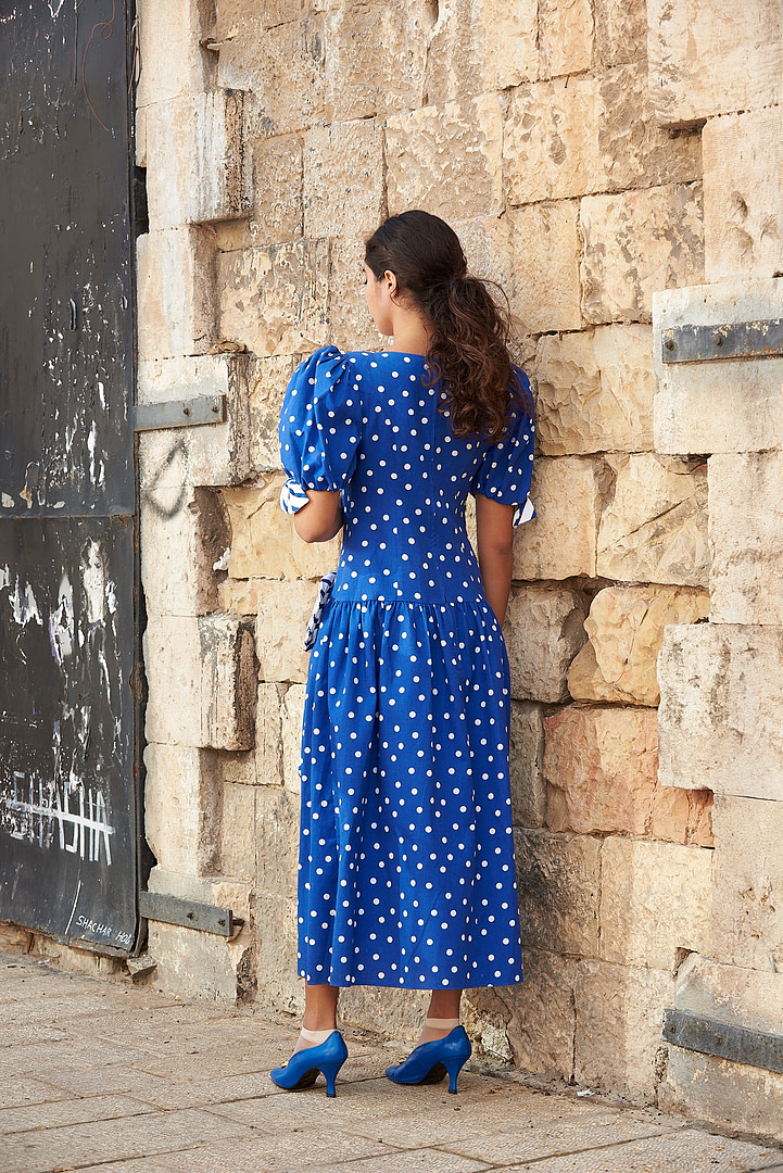 Blue Aintree Boat Neck Swing Dress - Image 8