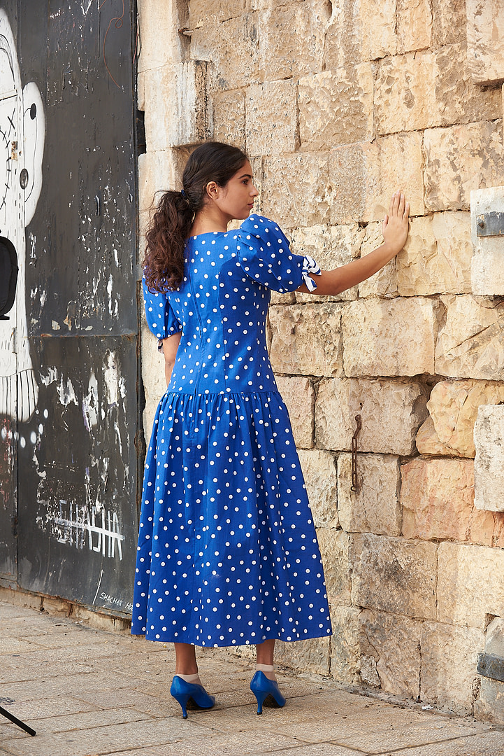 Blue Aintree Boat Neck Swing Dress - Image 7