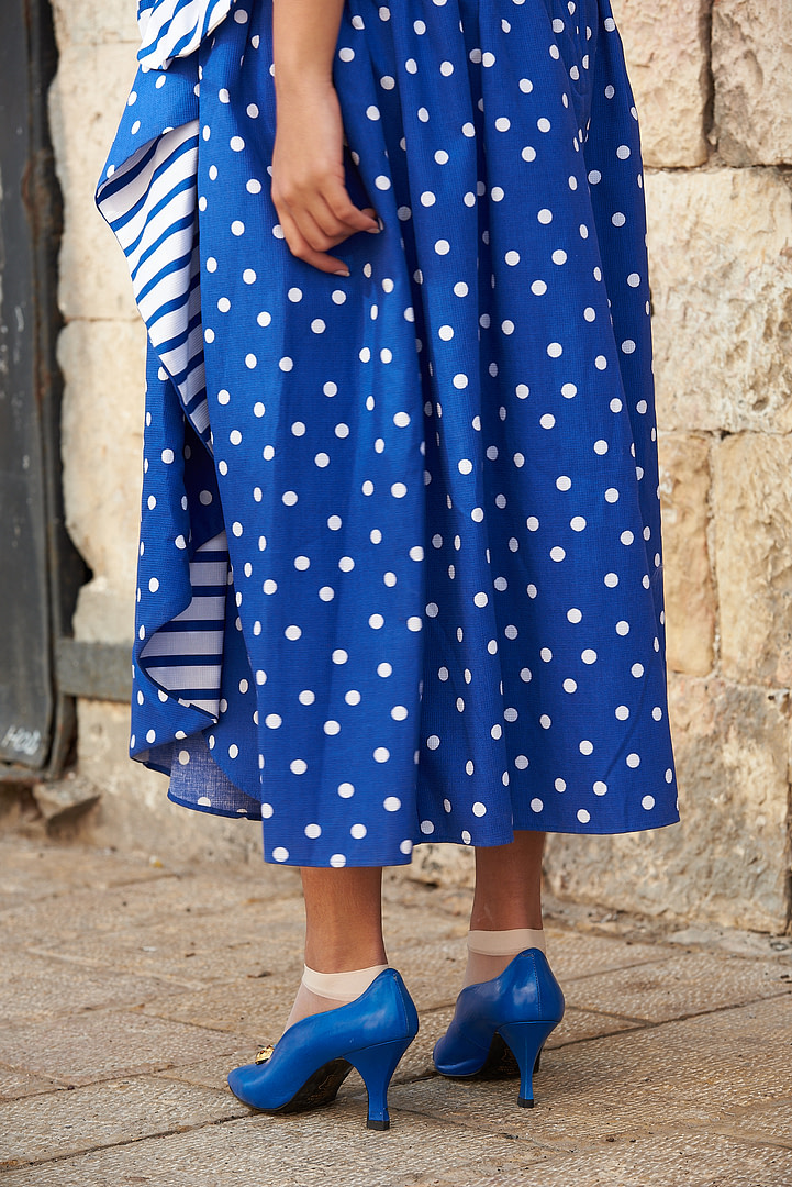 Blue Aintree Boat Neck Swing Dress - Image 3